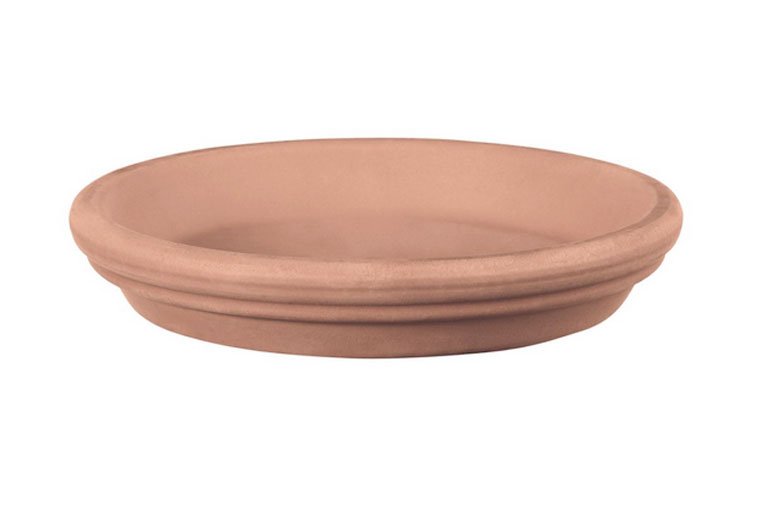 Plato redondo en barro blanco