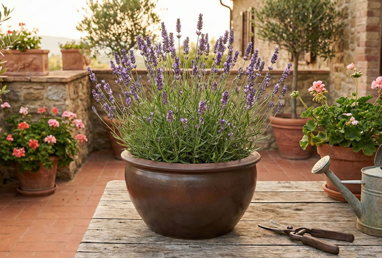Tarrina gres en terraza de albogarden