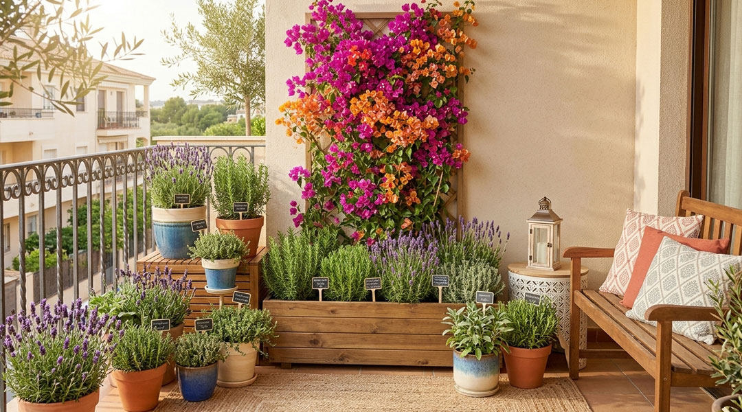 Xerojardinería en balcón